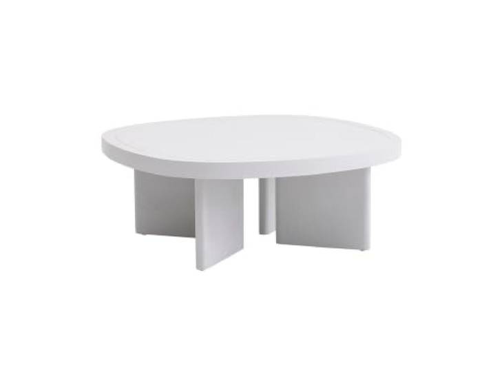 Hanah Home Moderner Grauer Couchtisch, 92 x 35 x 92 cm 100% MDF mit Holzbeinen Stilvolles und funktionales Design für Wohnzimmer und Lounge