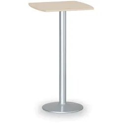 Cocktailtisch, Partytisch OLYMPO II, 66x66 cm, graues Fußgestell, Platte Birke