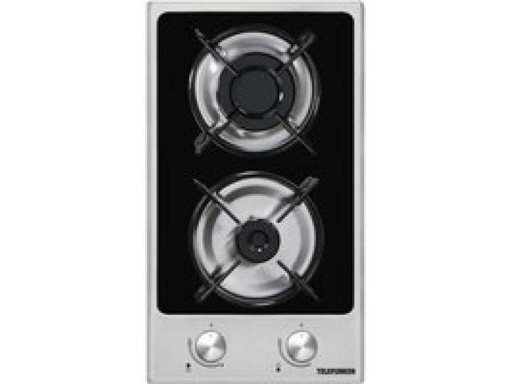 Table de cuisson gaz TELEFUNKEN TKGOG2X - 2 foyers - Noir et Inox - Allumage électronique