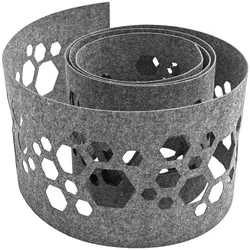 zaun|zu® Sichtschutzstreifen Design Vlies Dekor Hexagon Einzelstreifen Hellgrau 2,55m