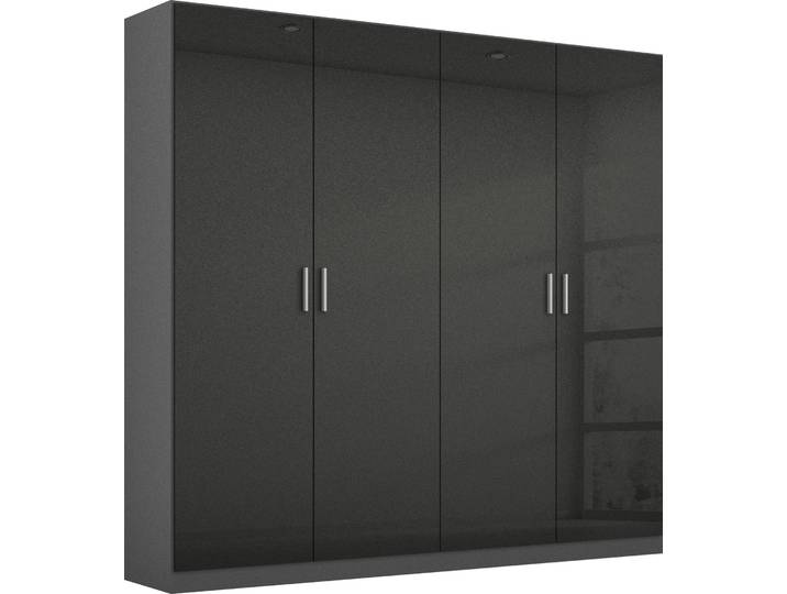 Drehtürenschrank, 181x197 cm, Holzwerkstoff, Grau, 4 Türen, Landhaus, Rauch