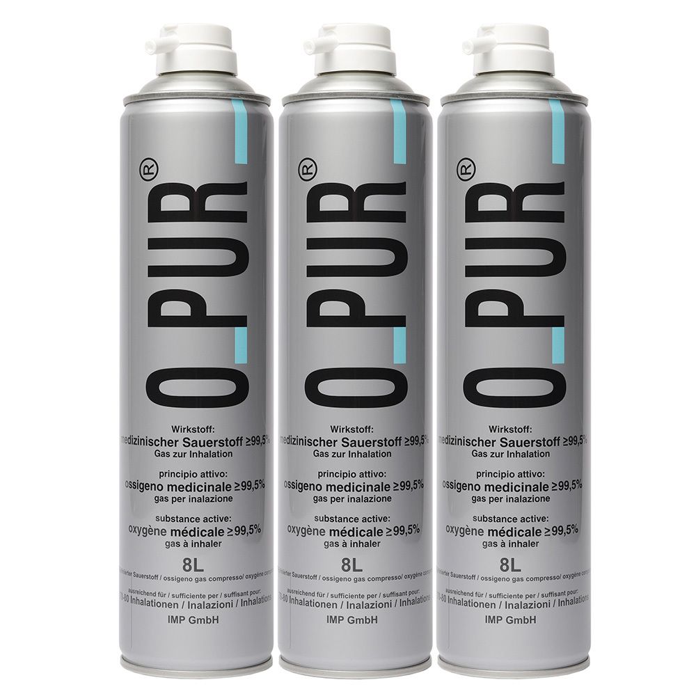O PUR Sauerstoff Dose f.Maske Spray 3x8 l