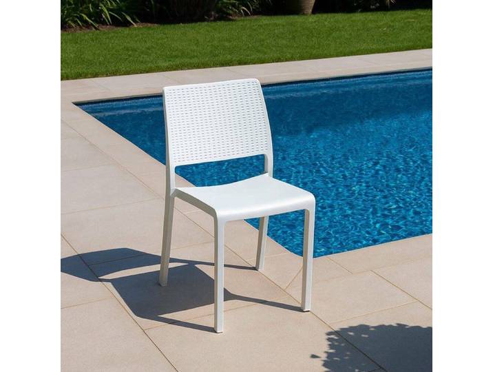 Chaise d'Extérieur Revo Dmora en Plastique Blanc