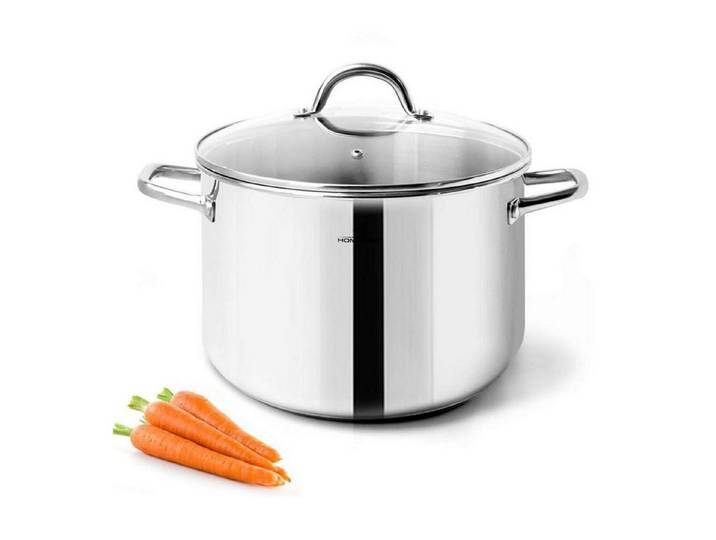 LuxusKollektion Suppentopf Suppentopf Edelstahl 3,8L 20,5cm silber