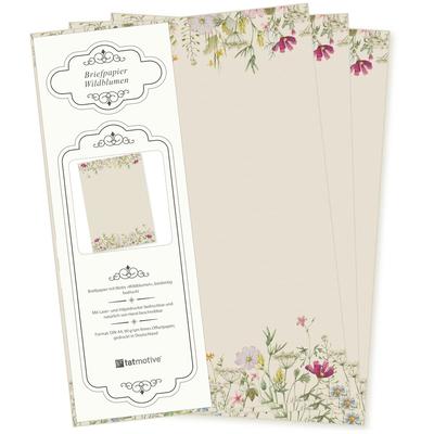 TATMOTIVE Wildblumen Briefpapier 250 Blatt Papier DIN A4 beidseitig floral Natur nachhaltig für Frauen Schreibpapier Erwachsene