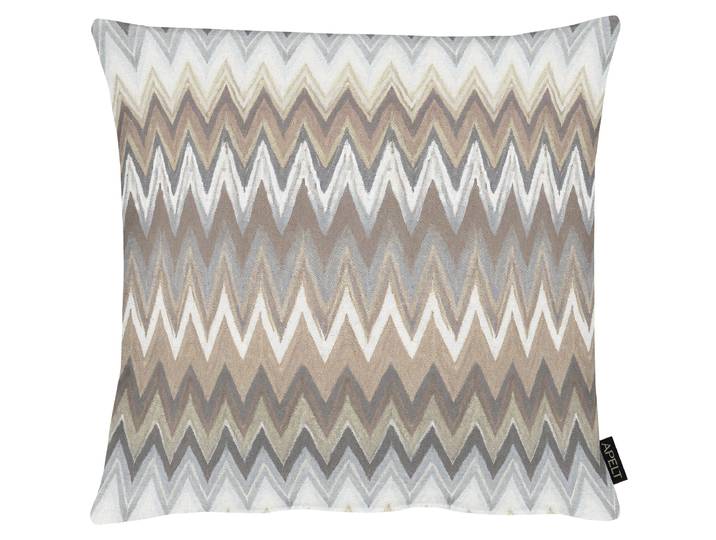 Dekokissen APELT Zigzag , beige (taupe, beige, bedruckt), B:48cm H:10cm L:48cm, Baumwolle, Dekokissen_Sitzkissen_Kissenhüllen, Dekokissen, mit Zickzack-Muster