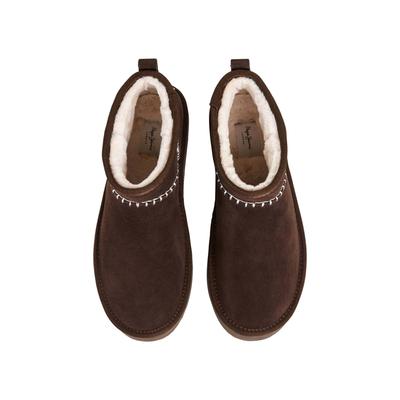 Bootsschuh PEPE JEANS "boots DISSY ETNIC W", Damen, Gr. 36, braun (conker braun), 100% Rindsvelours, Schuhe Bootsschuh