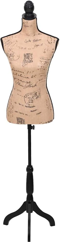vidaXL Buste de couture Mannequin de Femme Marron et Noir Jute