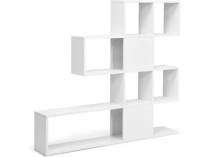 Bibliothèque sur pied à 4 niveaux étagère ouverte blanc 120x19,5x109cm