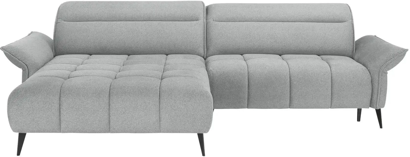 switch Ecksofa mit Kopfteilverstellung Cavani ¦ grau ¦ Maße (cm): B: 272 H: 95