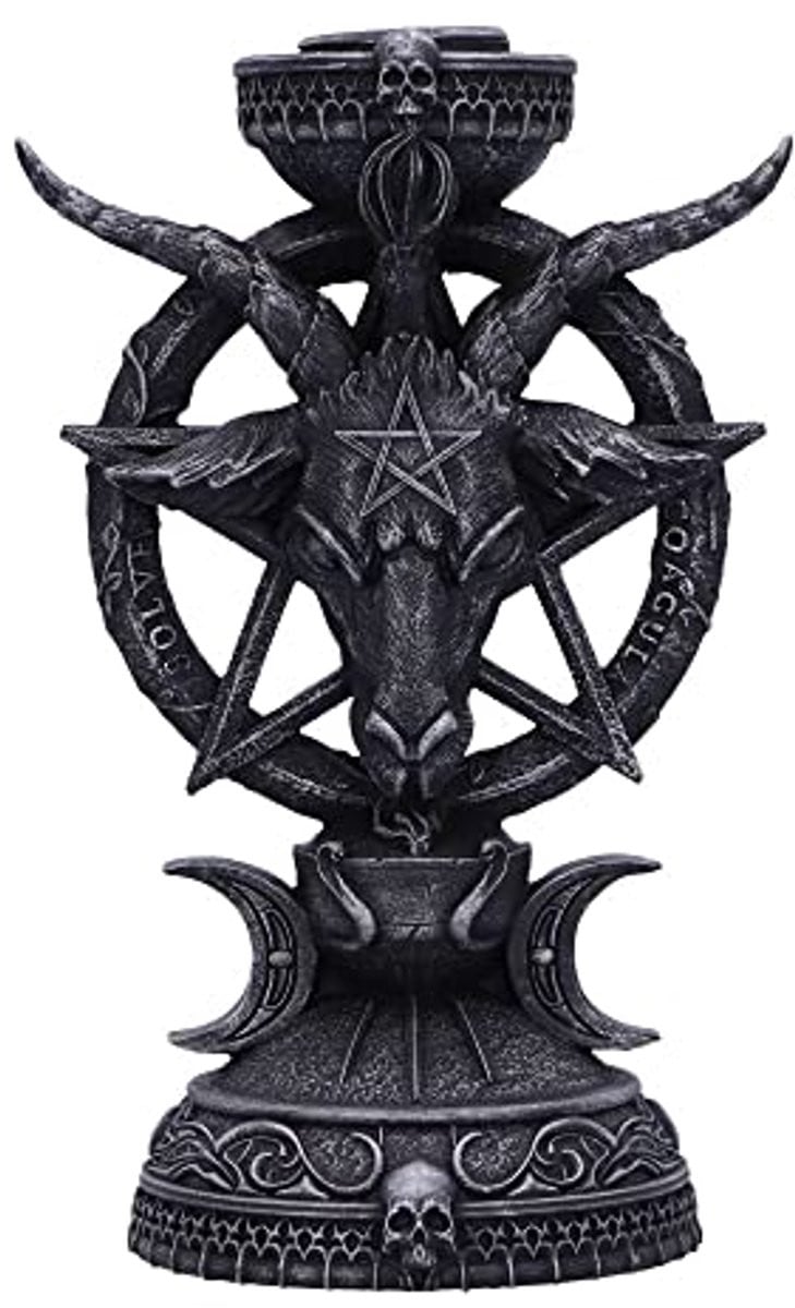 Gothic Baphomet Kaarsstandaard - Occulte Decoratie voor Rockers en Horror Liefhebbers