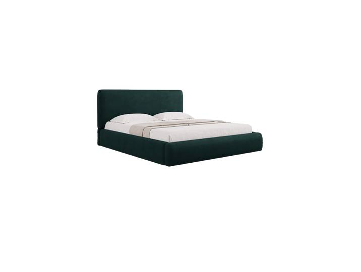 Design Polsterbett „Colonel“, Chenille Grün Chenille Flaschengrün chosen by Bloomingloft