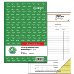 Sigel Formularbuch »Auftrag/Lieferschein/Rechnung« SD017 gelb, 14.8x21 cm