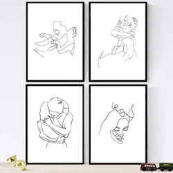 POSTER Set mit 4 Verliebte Paare A4 Rahmenlos