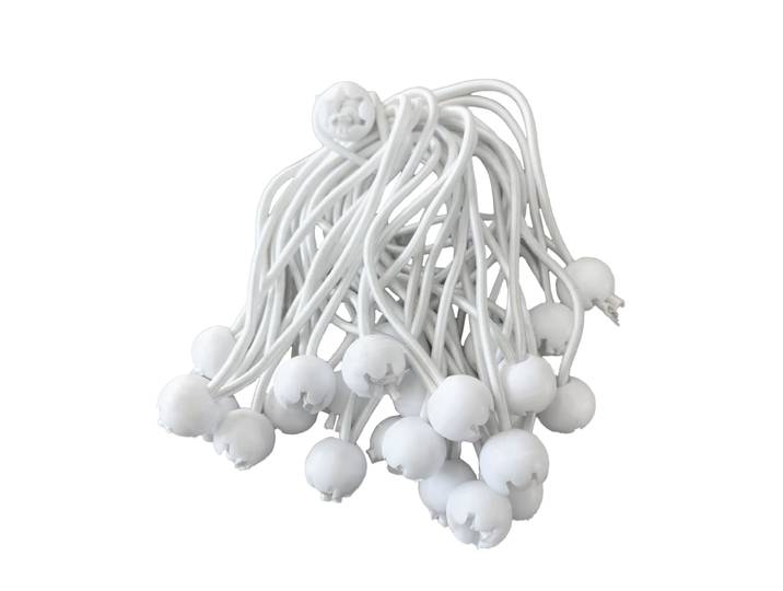 Spanngummi mit Kugel weiss 25 Stk. 15 cm