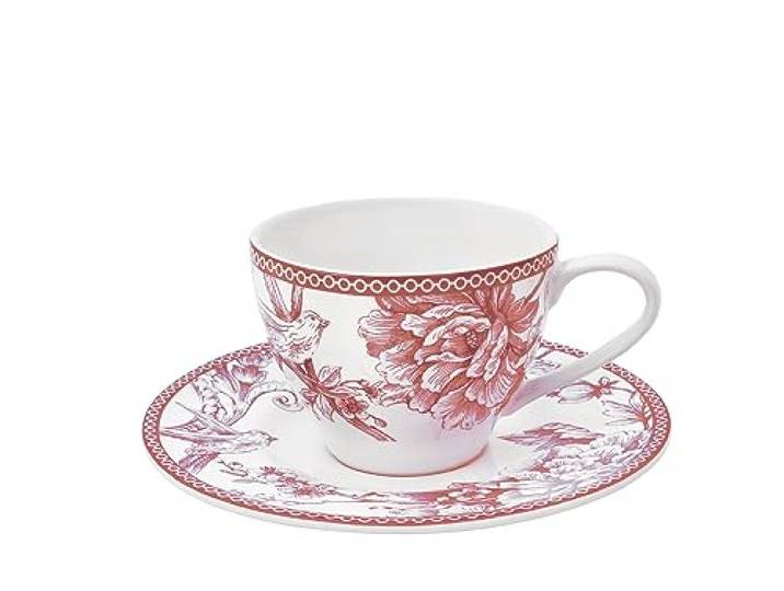H&H Set mit 4 Tassen T mit Teller Primrose cc 240
