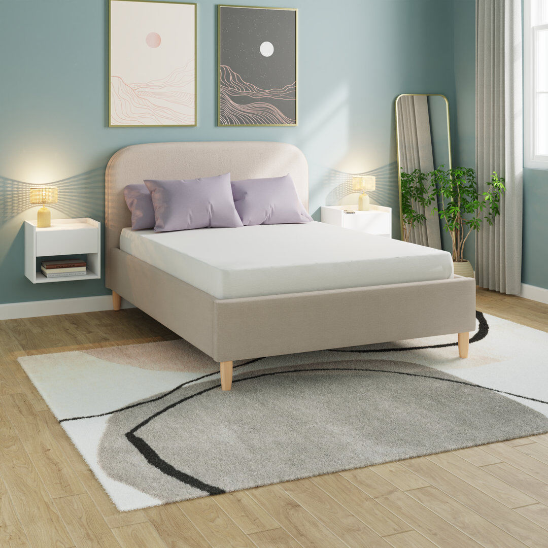 Mikado Living Leonie Double Upholstered Ottoman Bed Natural Stone Double (4'6)