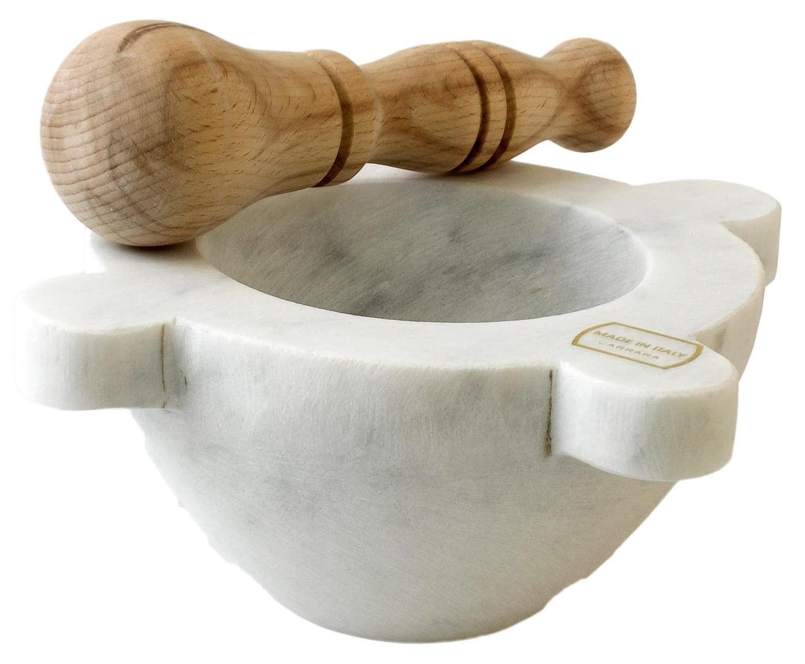 Dripio Morter en stamper in wit marmerlook, 2-delig, 16 cm