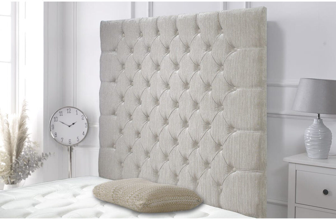 Rosdorf Park Shaw Upholstered Chenille Headboard Sand Double (4'6)