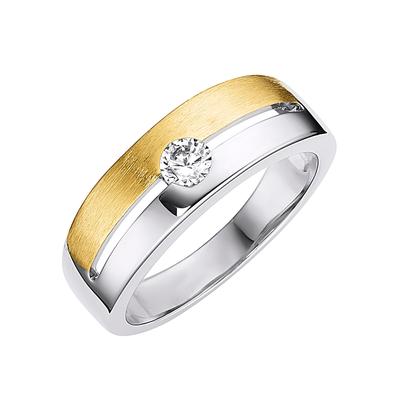 Fingerring LADY Gr. 21, gold (bicolor), Fingerringe, Damen, 21, Metall, Fingerring