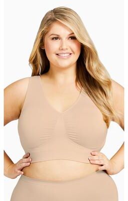 Plus Size Women's Seamless Wire Free Bra by Avenue Body in Nude (Size 3X)