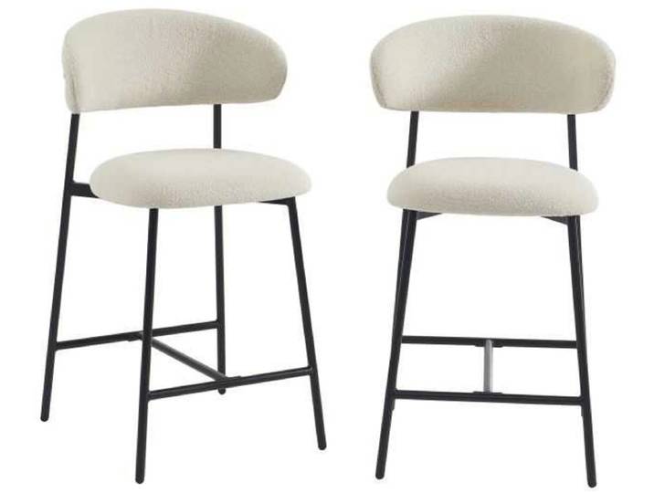 BAÏTA Set 2 Barhocker GALLY stoff beige