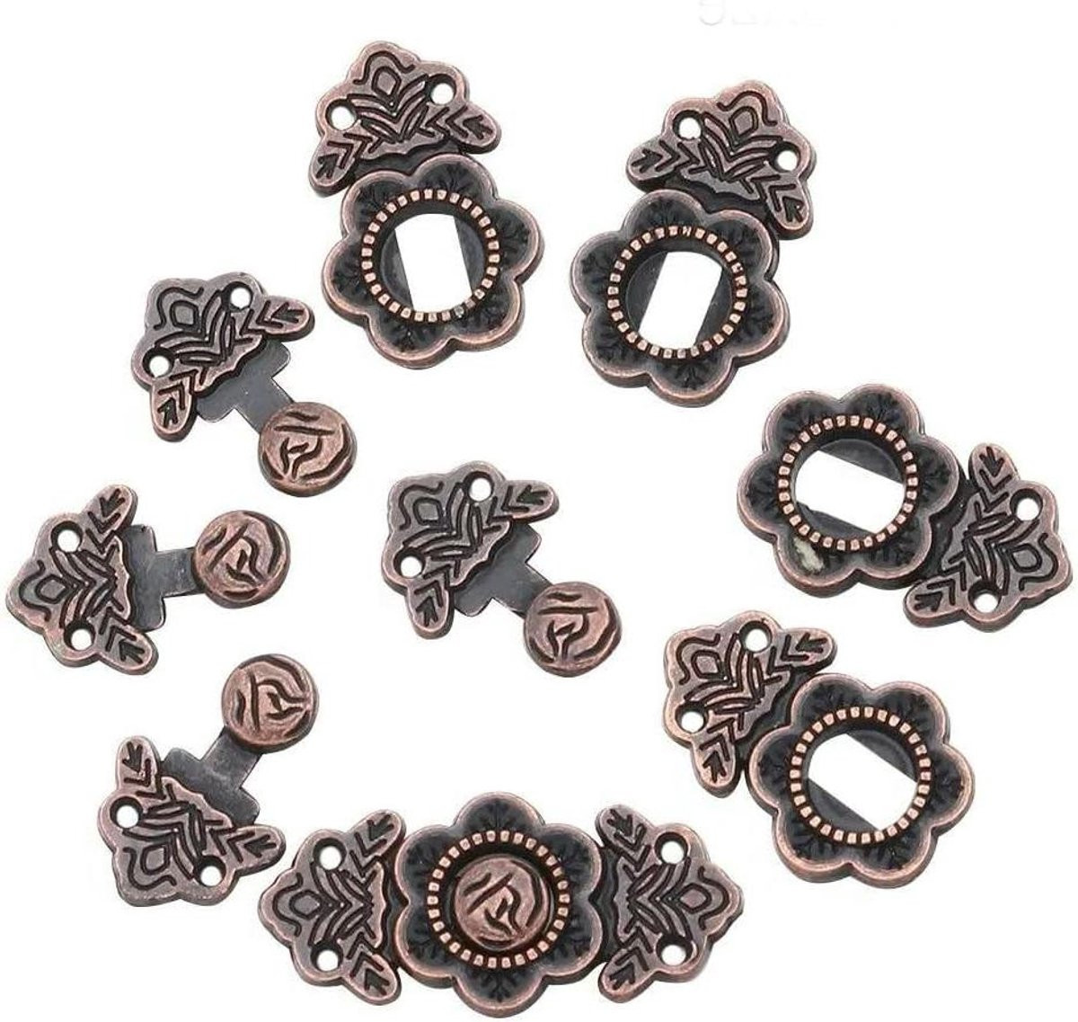 Mini Knoppen Poppen Accessoires Brons - 5 stuks