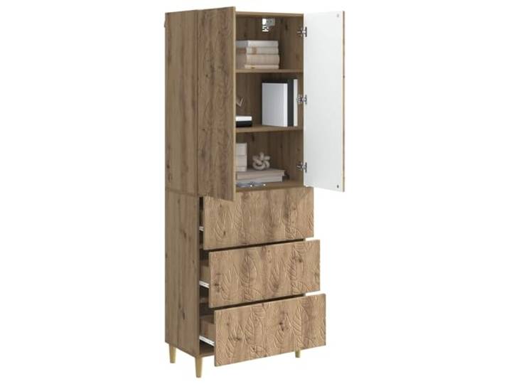KTHLBRH Schrankset 2-teilig 66x34,5x90cm Holztechnik Handgefertigtes Eichenholz, 3 Schubladen, 2 Einlegeböden, 2 Türen, abschließbare Tür, für Büro und Wohnzimmer