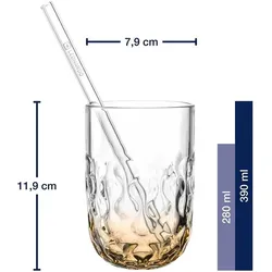 Leonardo, Tasse, Latte Macchiato Becher Gocce 390 ml, 2 Sück, Orange (390 ml, 2x)