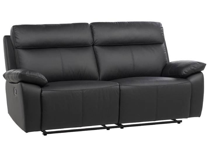 3er Sofa BOSCARI Echtleder schwarz