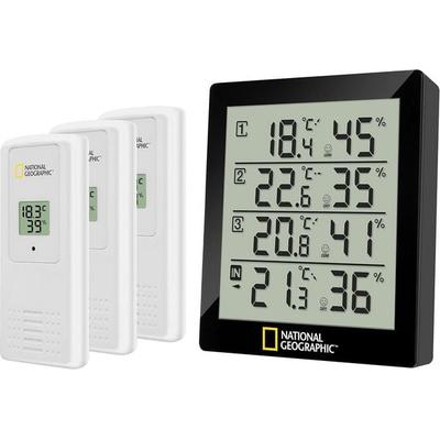 Bresser 13222 - NATIONAL GEOGRAPHIC Digitales Thermo-Hygrometer für 4 Messbereiche, schwarz