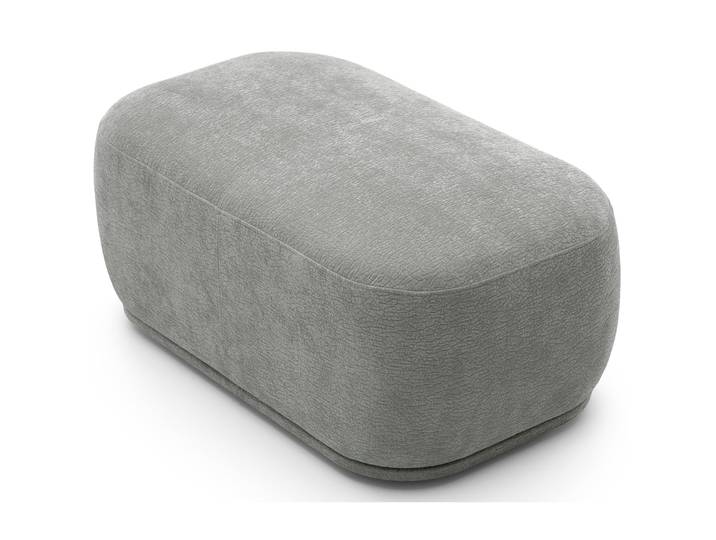 Modulares rechteckiges Pouf Bommo in grauem Chenille