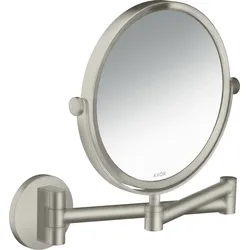 Hansgrohe AXOR Universal Circular Rasierspiegel, Edelstahl Optic, neigbar und schwenkbar, 5-fache Vergrößerung, Wandmontage