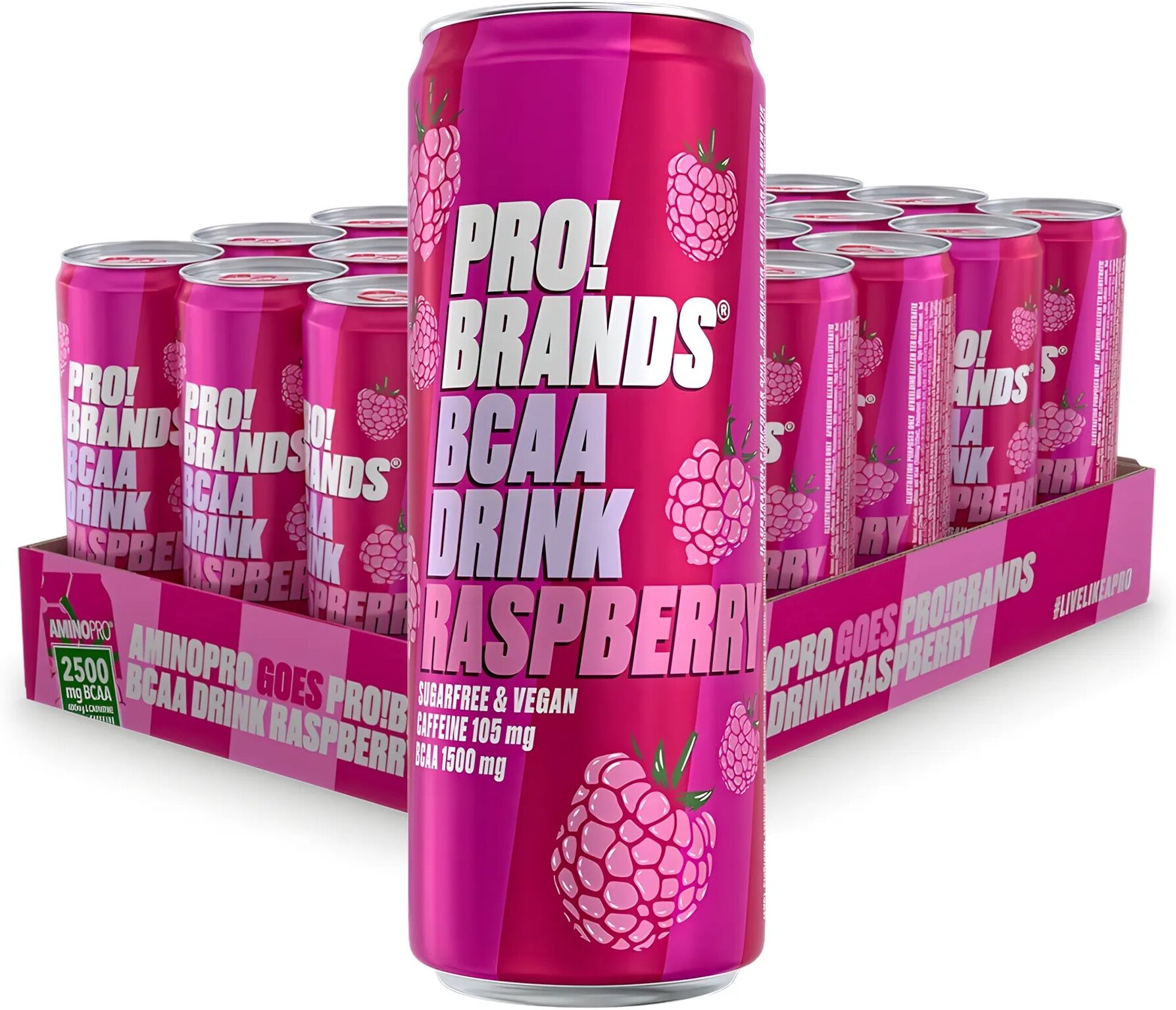 24 X Pro Brands Bcaa Drink 330 Ml Raspberry