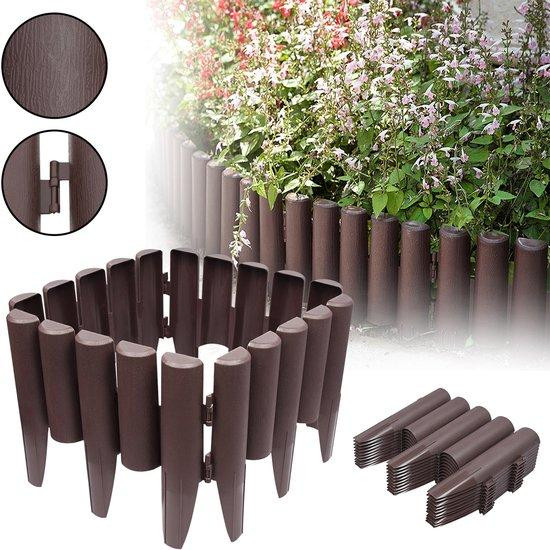 Kunststof Gazonrand Houtlook - Weerbestendige Perkrand voor Tuin en Bloembedden