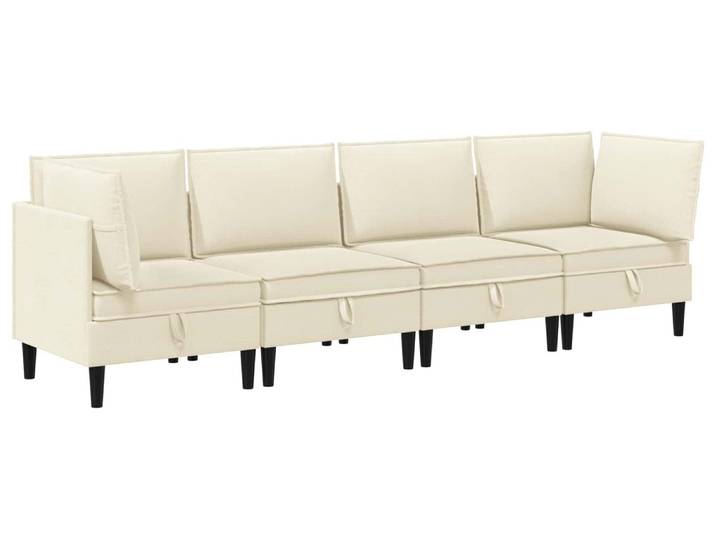 Ensemble de salon vidaXL 4 pièces\, tissu crème