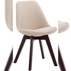 CLP Esszimmerstuhl Borneo Stoff creme/walnuss