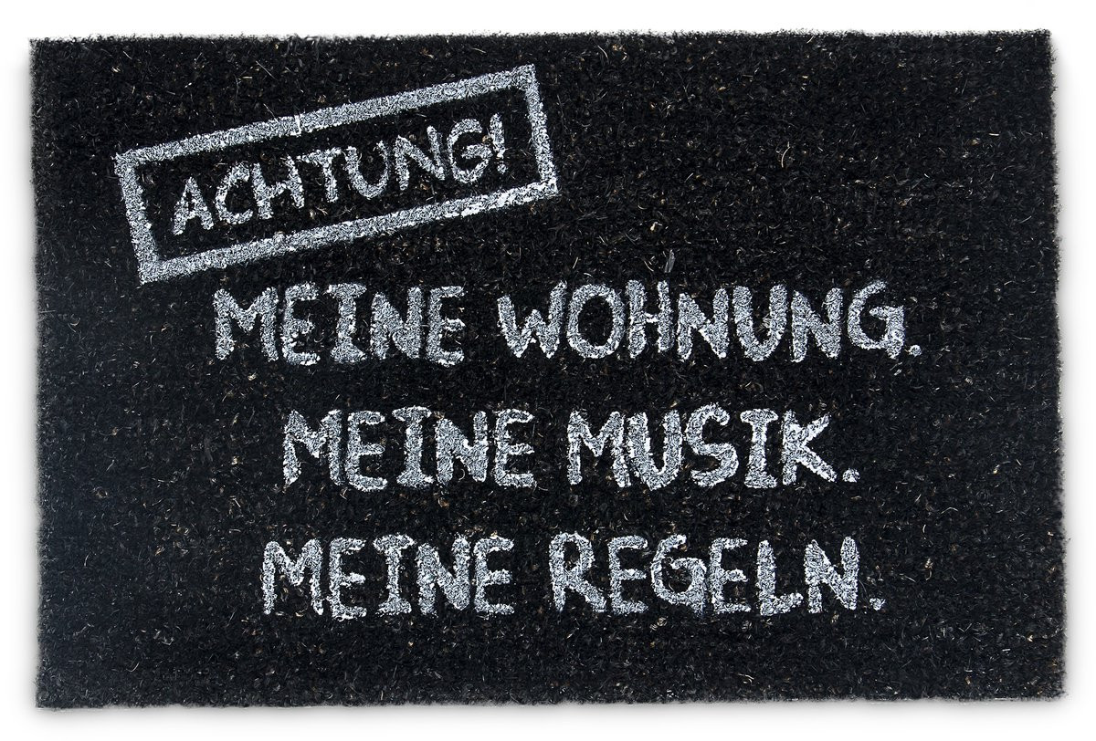 Deurmat Kokos MEINE WOHNUNG Grappig - Zwart - 40 x 60 cm - Antislip