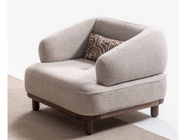 JVmoebel Sessel Stilvoller Beiger Textilsessel Wohnzimmer Luxus Einsitzer (1-St), Made in Europa