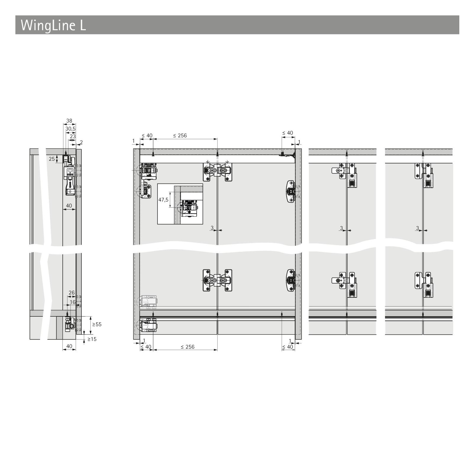 Hettich Mittelscharnierset mit einstellbarem Fugenmass und Drehpunkt (9278694)