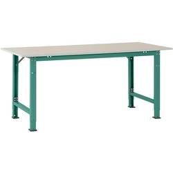 Manuflex AS0032.0001 Packtisch PACKPOOL Spezial mit Melaminplatte, BxTxH = 2000 x 800 x 722-1022 mm Grau, Grün