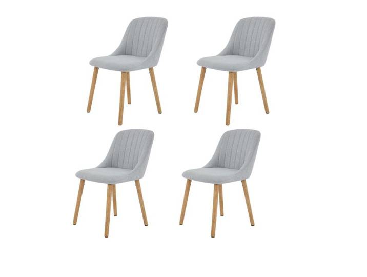 LOT DE 4 - CHAISE DE SALLE A MANGER - SALUT-Scandinave-GRIS