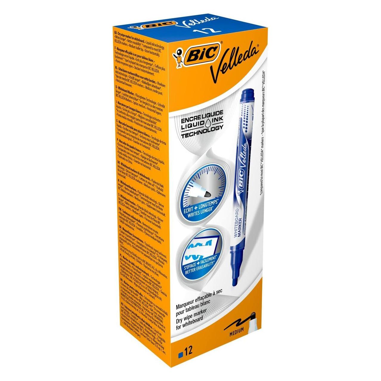 Bic Whiteboard-Marker Velleda Liquid Ink Blau (12x) (902087)