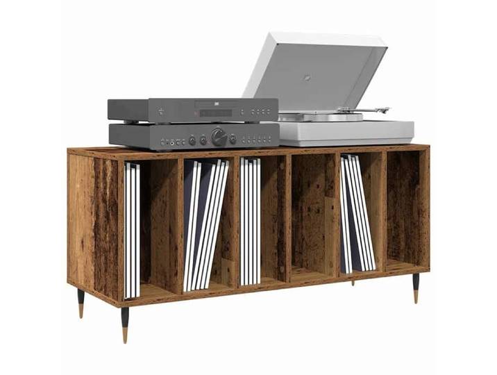 Meuble à vinyles 100x38x48 cm en bois d'ingénierie - 6 étagères - Charge maximale 180 kg - Pour disques vinyles 358026