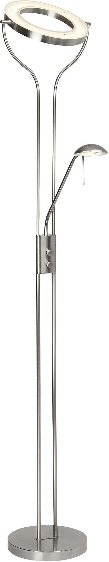 BRILLIANT Deckenfluter "Demian", grau (eisen, chrom), 1, H: 191cm, 1 Stk., Leuchten, LED Stehlampe Lesearm eisen/chrom, Deckenfluter