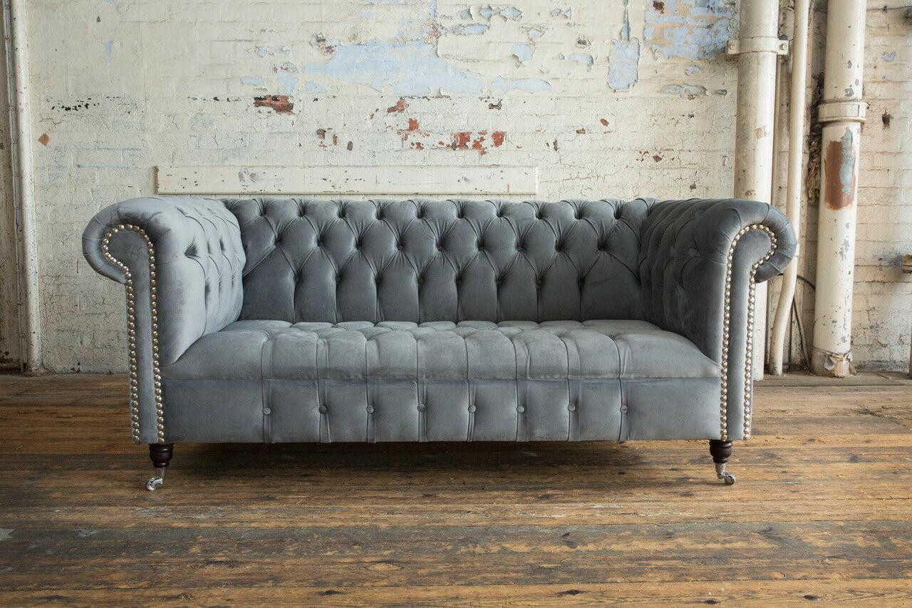 Chesterfield 3-zits designerbank met stoffen bekleding