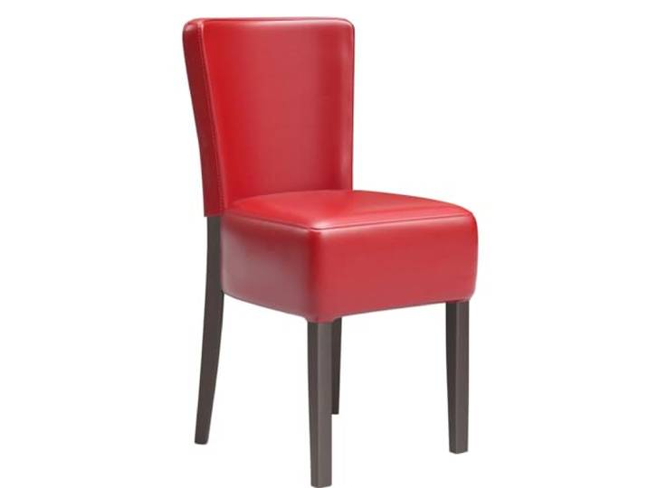 GGMMÖBEL 2-er Set Luca Full Bistrostuhl Rot Leder Gestell: Holz/Wenge Sitzhöhe: 49cm