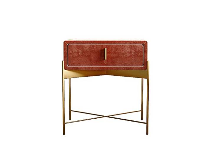 Nachttisch Nordic Style Modern Minimalistische Nachttisch Lagerung Schrank Flanell Bedside Cabinet Deckel mit Schubladen Rosa Schlafzimmer Beistelltisch