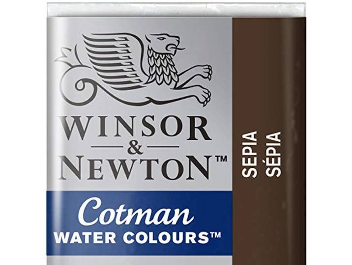 Winsor & Newton 0301609 Cotman aquarelverf, uitstekende transparantie, kleursterkte, tintsterkte en goede schildereigenschappen - 1/2 Nap, Sepia