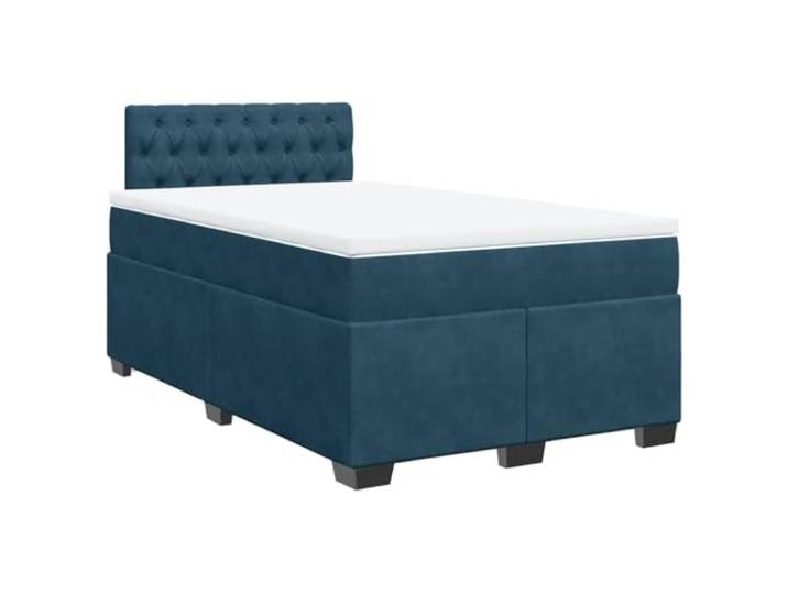 KKgypkn Boxspringbett mit Matratze Dunkelblau 120x190 cm Samt – Boxspringbett mit Taschenfederkern für erholsame Nachtruhe